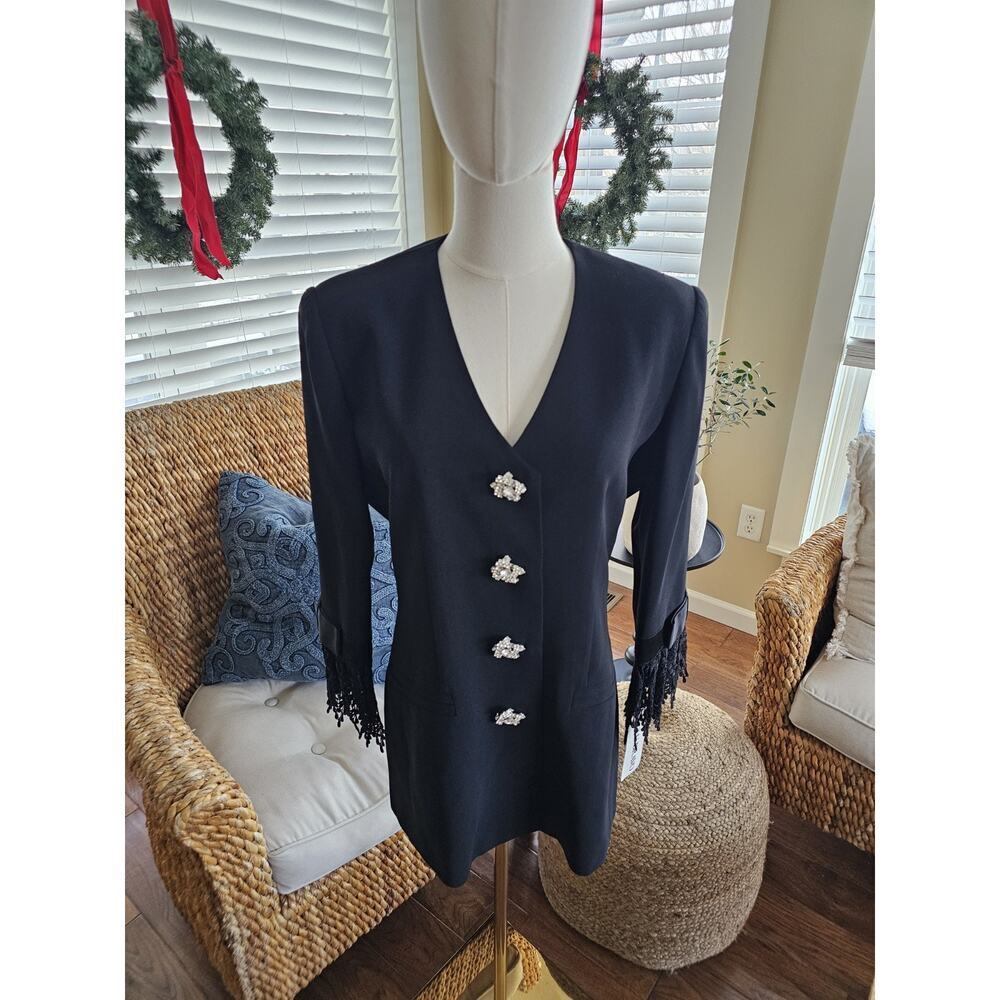 Lulu Bravo Vintage Blazer Faux Diamonds Saks 5th Avenue Women's Size 8 NWT